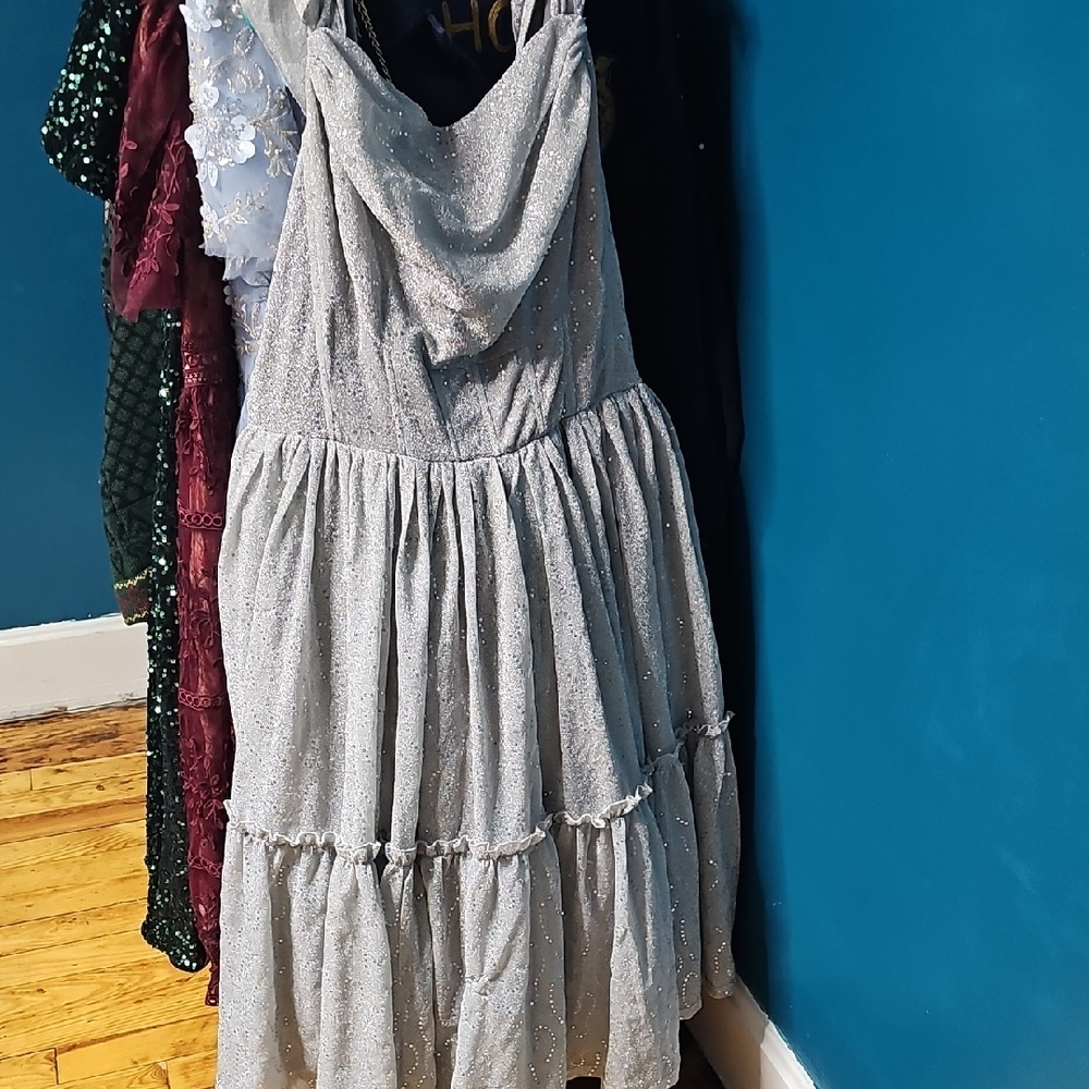 Ivy City Co Silver Midi Dress
